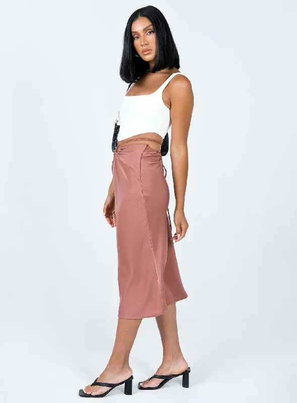 Seylena Midi Skirt Brown