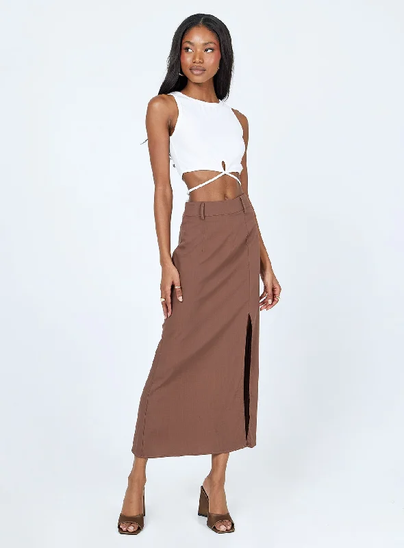 Siana Maxi Skirt Brown