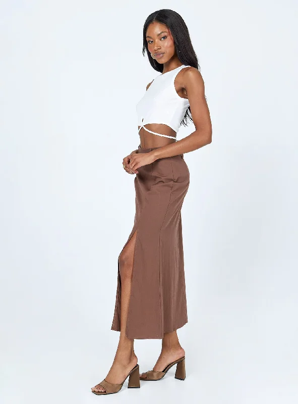 Siana Maxi Skirt Brown