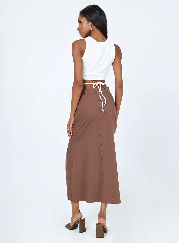 Siana Maxi Skirt Brown