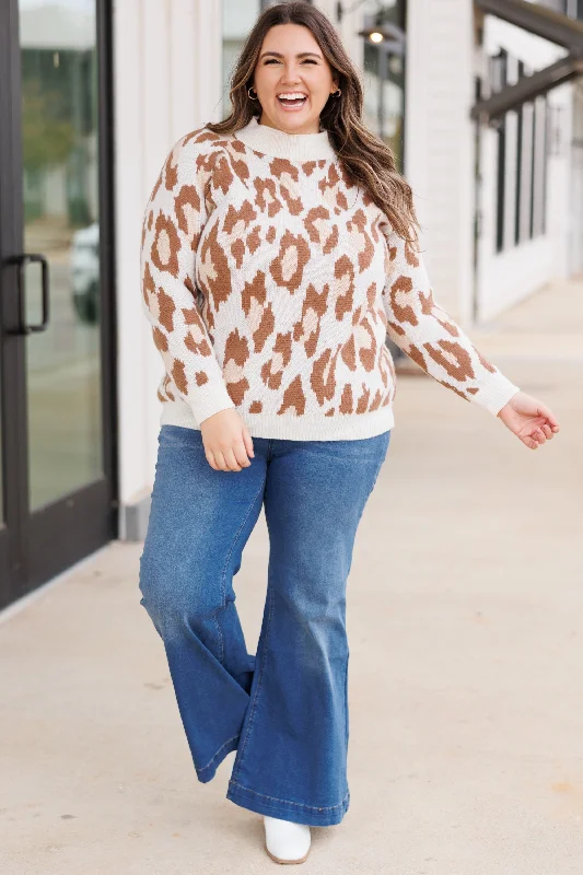 Spot Of Tea Sweater, White Leopard