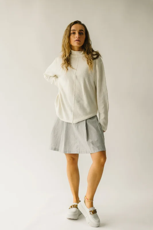 The Tindle Mock Neck Sweater in Cream