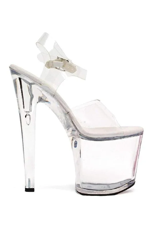 821-BROOK Platform Sandal  | Clear Vinyl