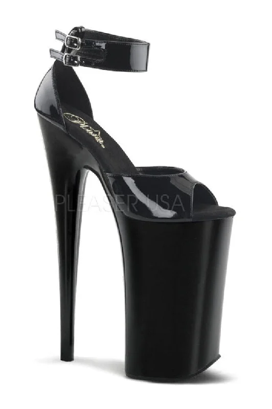 BEYOND-089 Platform Sandal  | Black Patent