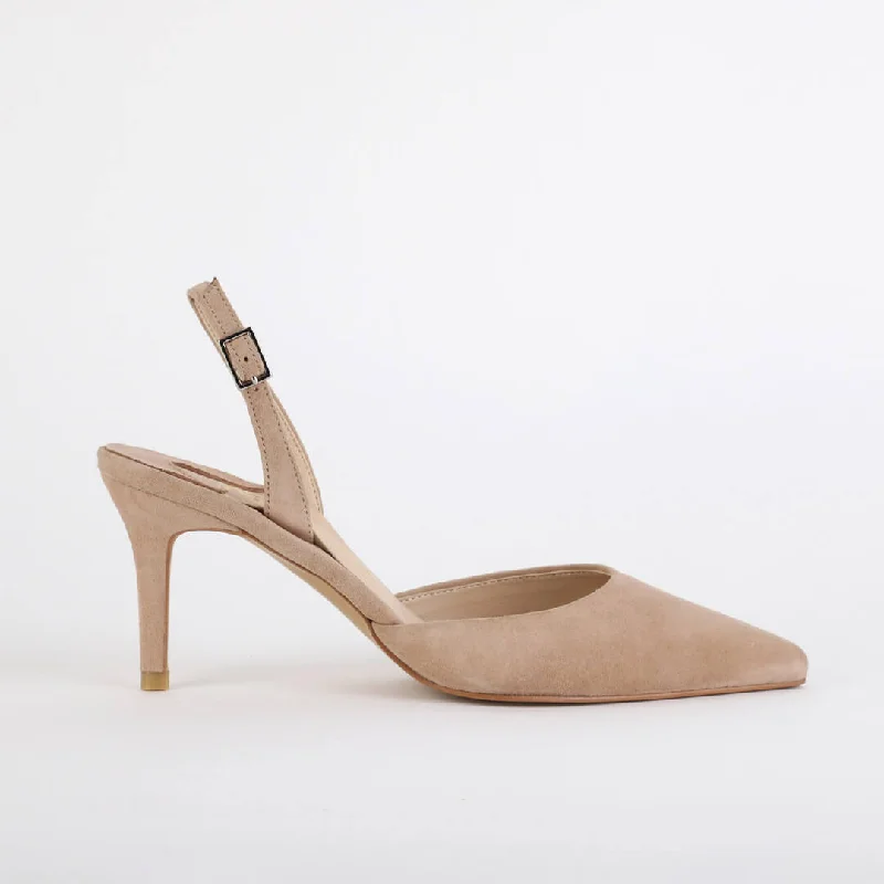 TESORO - beige suede slingback