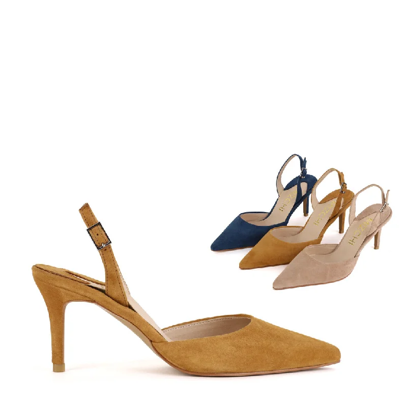 TESORO - beige suede slingback