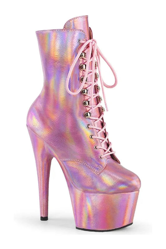 ADORE-1020HG Pink Hologram Ankle Boot