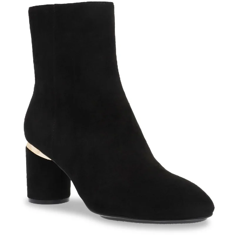 Womens Faux Suede Round Toe Ankle Boots