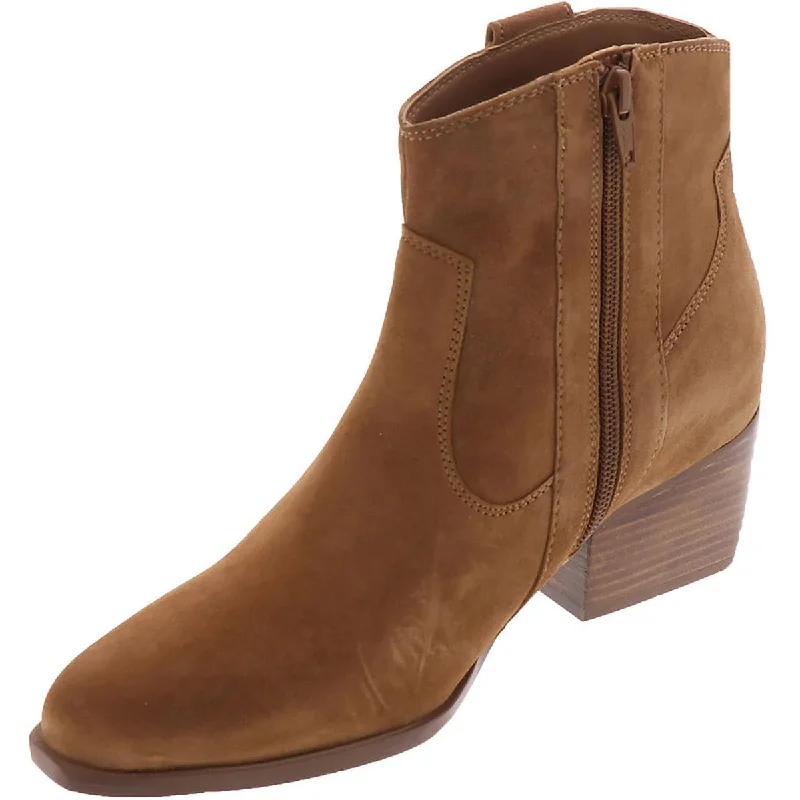 Womens Zipper Leather Ankle Boots