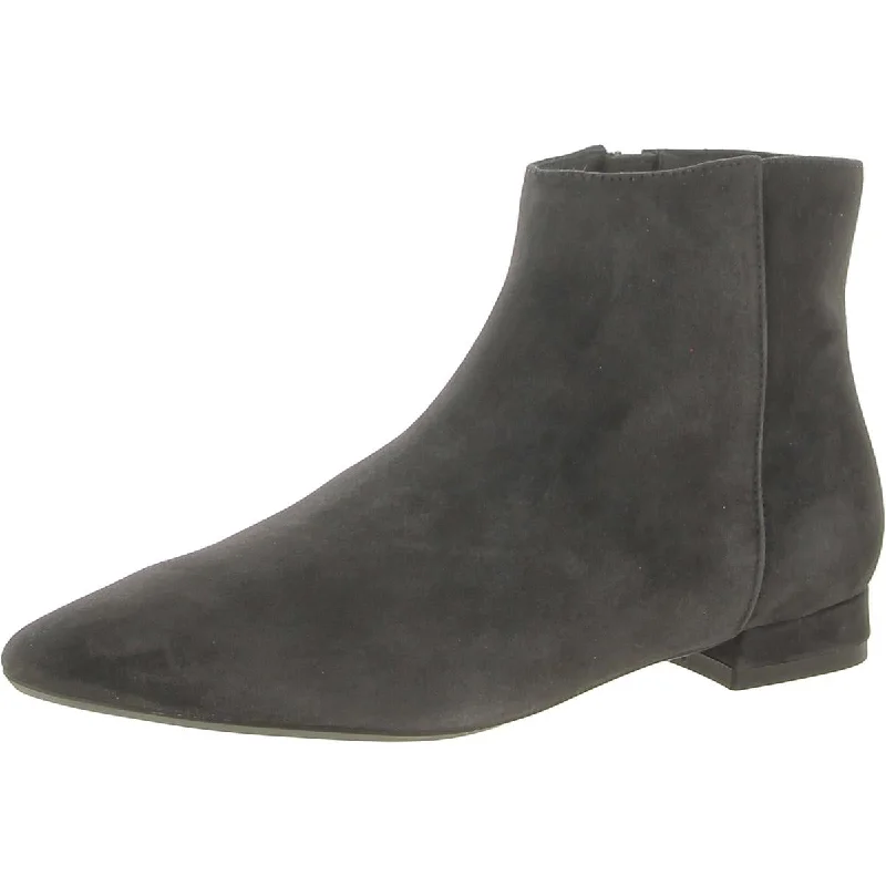 Womens Suede Pointed Toe Ankle Boots