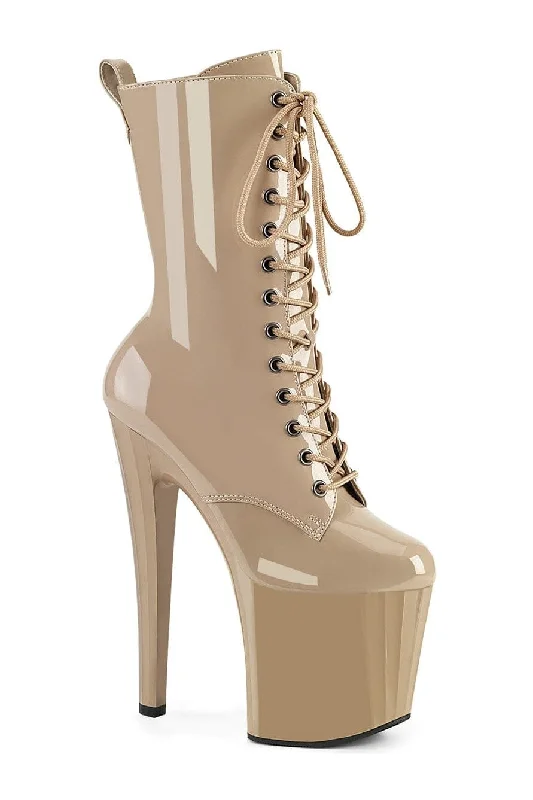 ENCHANT-1040 Nude Patent Ankle Boot