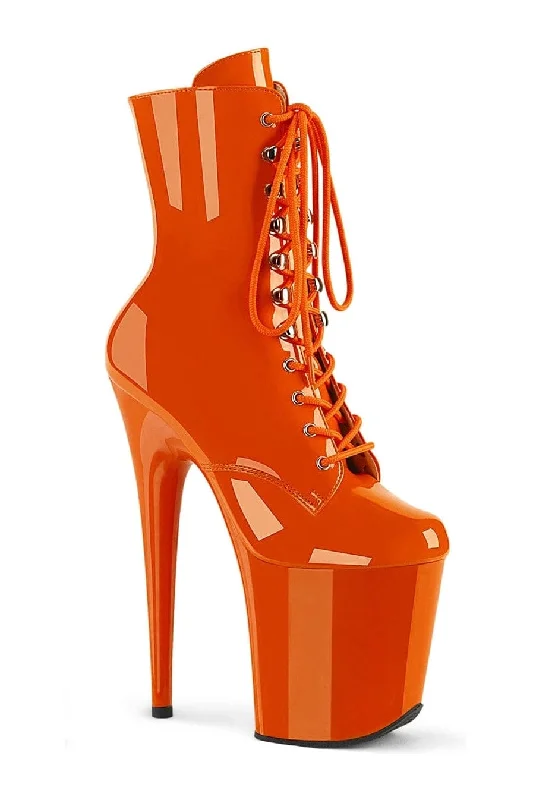 FLAMINGO-1020 Orange Patent Ankle Boot