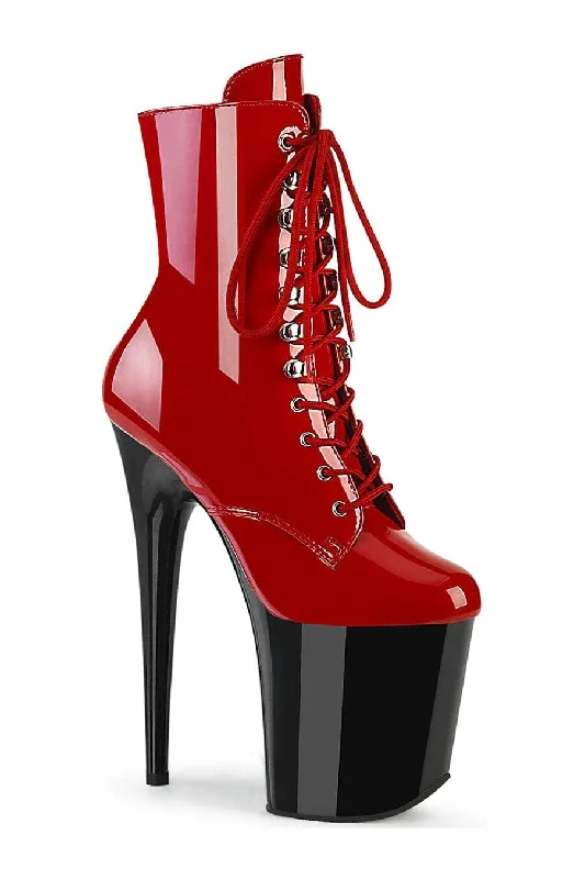 FLAMINGO-1020 Red Patent Ankle Boot