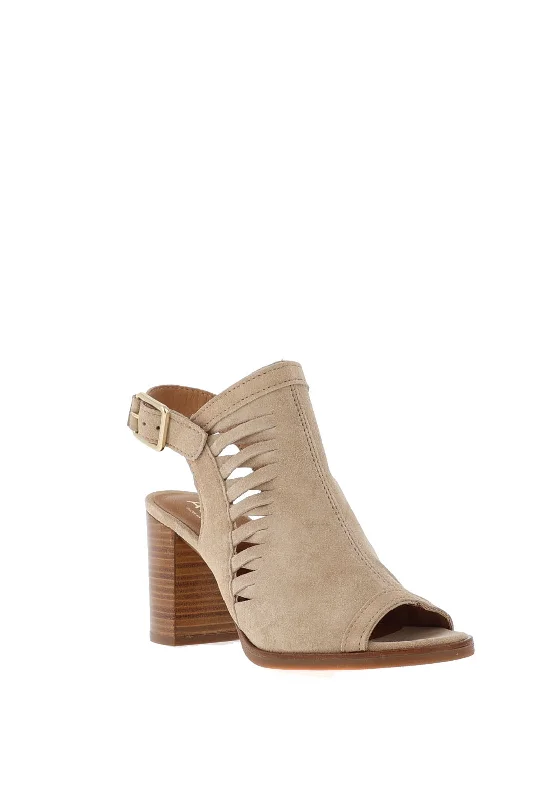 Alpe Suede Block Heel Mule Sandals, Neutral