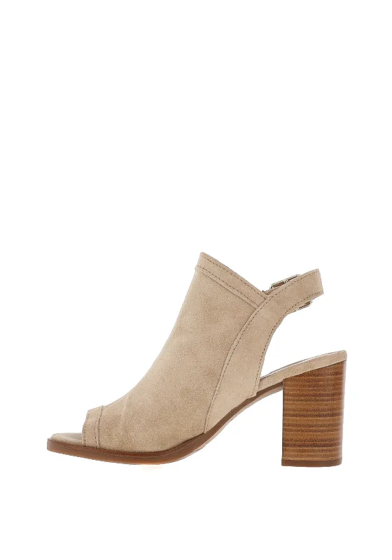 Alpe Suede Block Heel Mule Sandals, Neutral