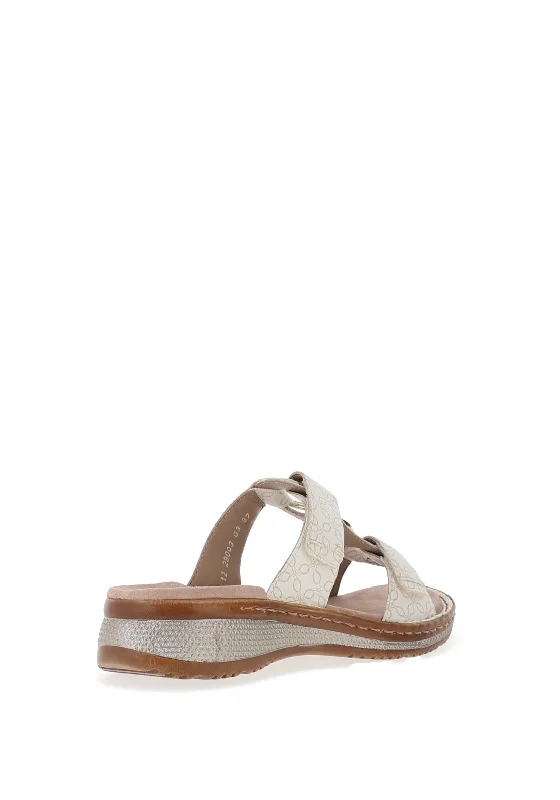 Ara Leather Logo Slip on Sandals, White