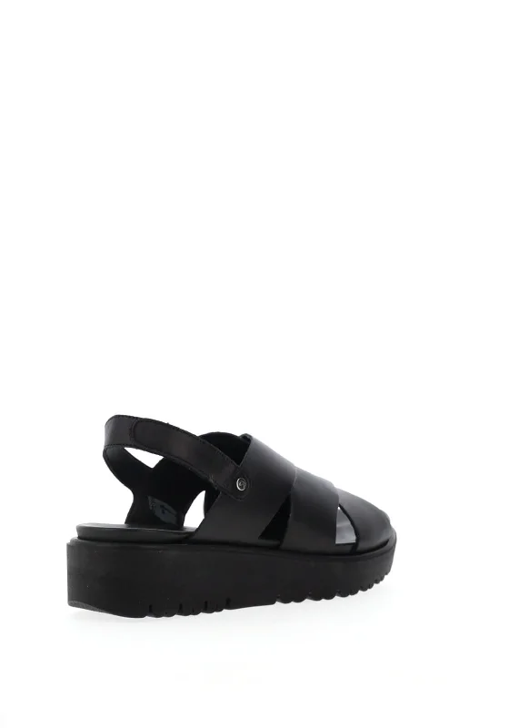 Ara Leather Strappy Chunky Sandals, Black