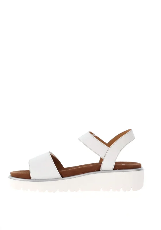 Ara Leather Velcro Strap Sandals, White