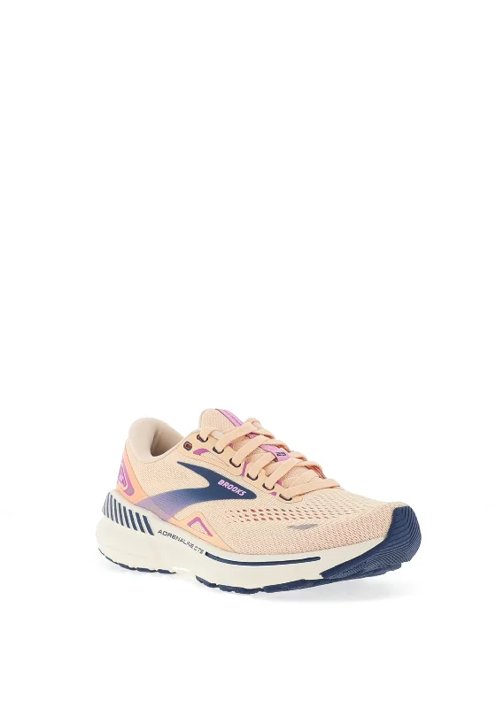 Brooks Ladies Adrenaline GTS 23 Running Shoe, Apricot & Orchid