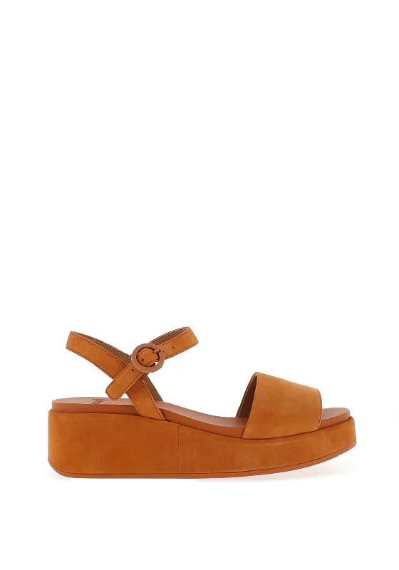 Camper Misia Nubuck Leather Platform Sandals, Tan