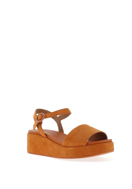 Camper Misia Nubuck Leather Platform Sandals, Tan