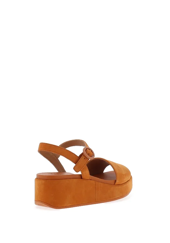 Camper Misia Nubuck Leather Platform Sandals, Tan