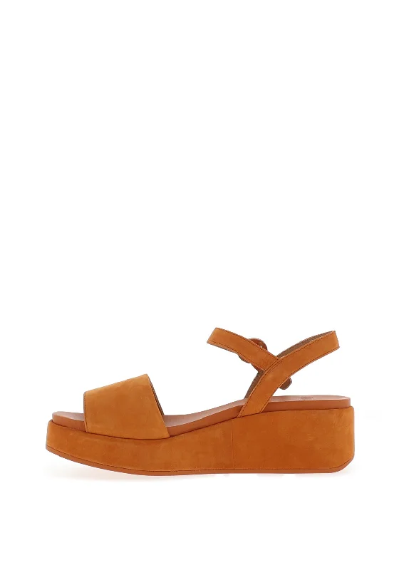 Camper Misia Nubuck Leather Platform Sandals, Tan