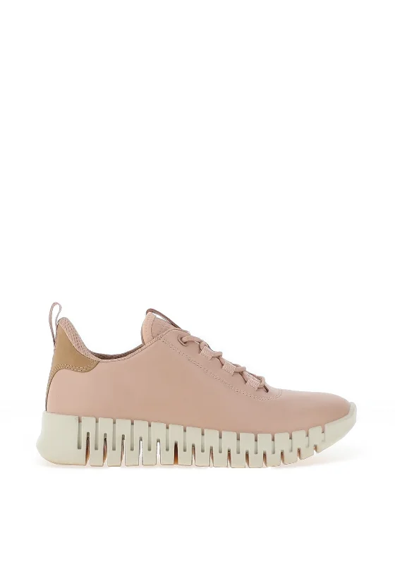 Ecco Womens Gruuv Laced Trainer, Rose Dust & Powder