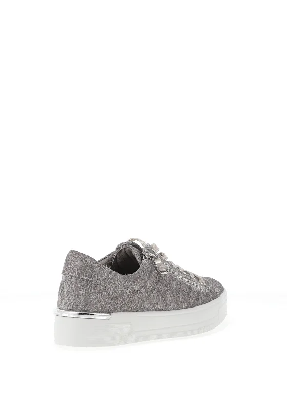 Redz Shimmering Embroidered Trainers, Grey