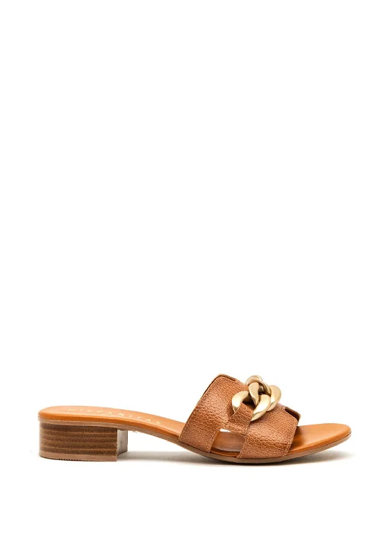 Hispanitas Chain Link Mule Sandals, Tan