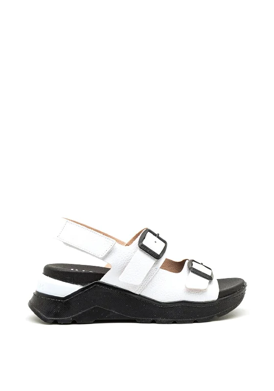 Hispanitas Leather Buckle Chunky Sandals, White