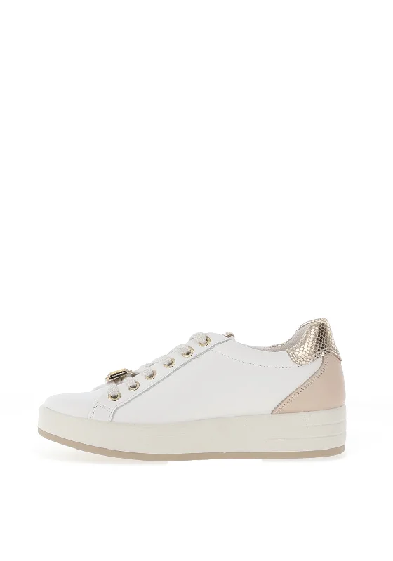 Igi & Co. Leather Embellished Lace Trainers, White Multi