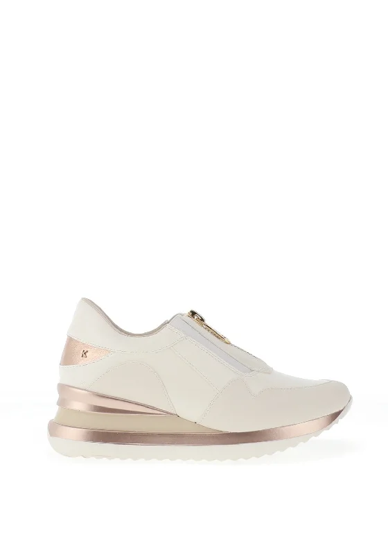 Kate Appleby Baldrine Zip Front Trainers, Porcelain