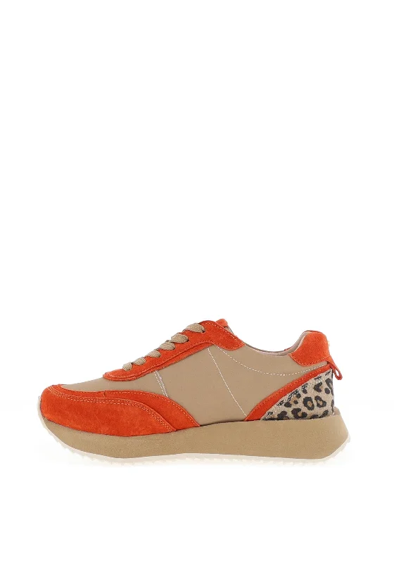 Kate Appleby Chatham Chunky Colour Block Trainers, Mango Leopard