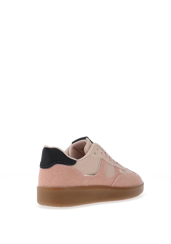 Zen Collection Faux Leather Trainers, Pink