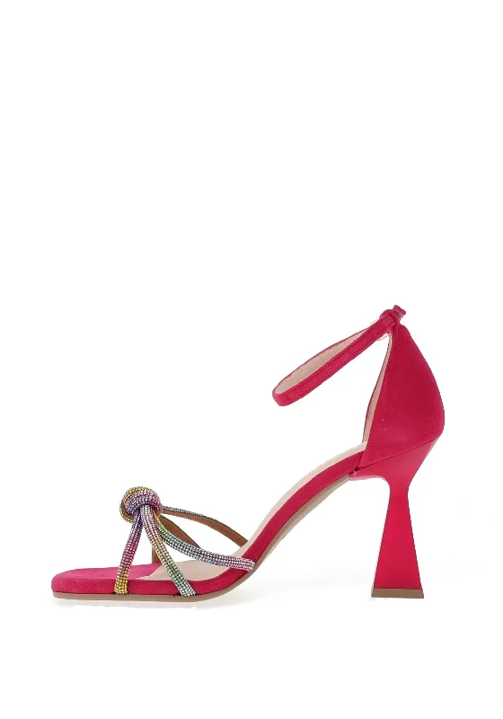 Lodi Hatin Diamante Knot Heeled Sandals, Pink