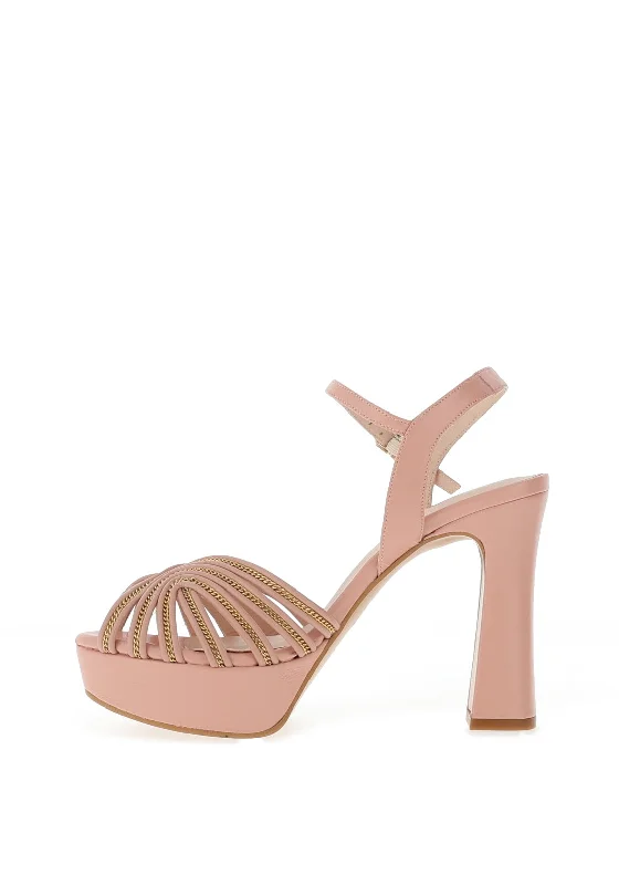 Lodi Tidena Chain Strap Platform Heeled Sandals, Pink