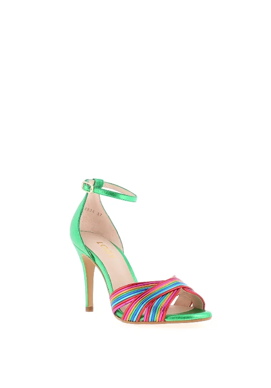 Lodi Yitus Vibrant High Heeled Sandals, Green Multi