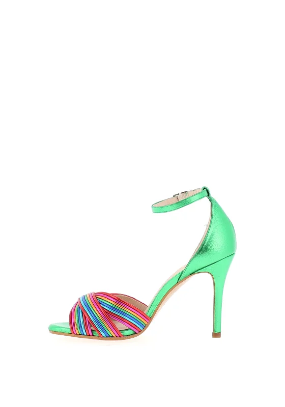 Lodi Yitus Vibrant High Heeled Sandals, Green Multi