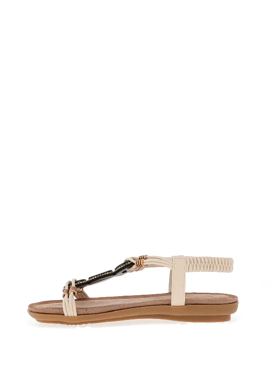 Lunar Adele Boho Sandals, Off White