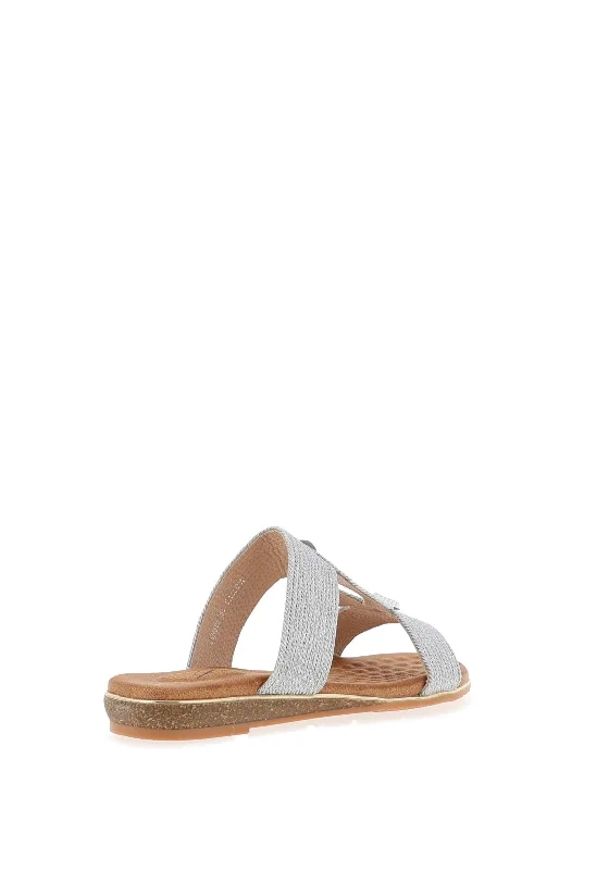 Lunar Callow Woven Slip on Sandals, Silver