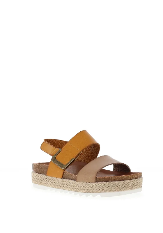 Lunar Deanna Espadrille Platform Sandals, Beige