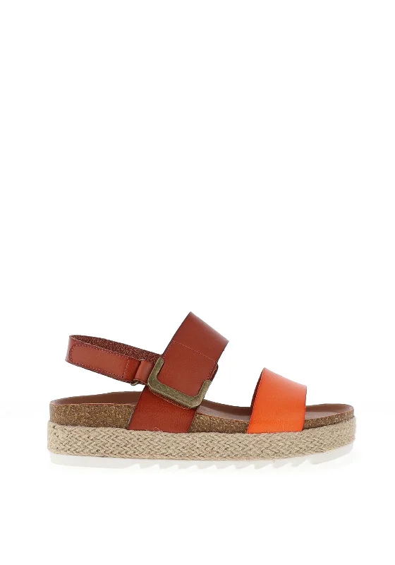 Lunar Deanna Espadrille Platform Sandals, Orange