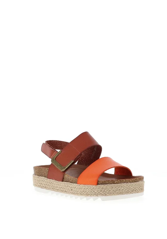 Lunar Deanna Espadrille Platform Sandals, Orange