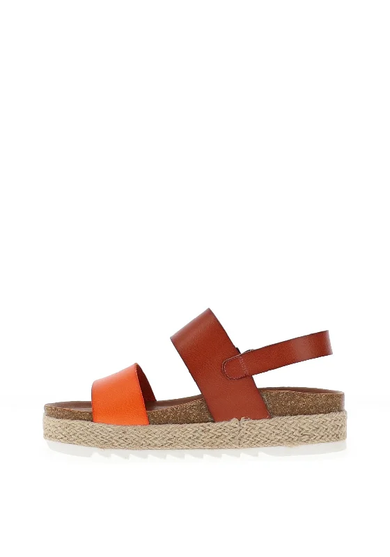 Lunar Deanna Espadrille Platform Sandals, Orange