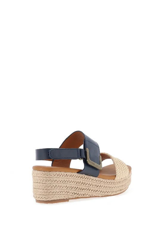 Lunar Logan Espadrille Platform Sandals, Navy