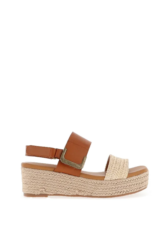 Lunar Logan Espadrille Platform Sandals, Tan