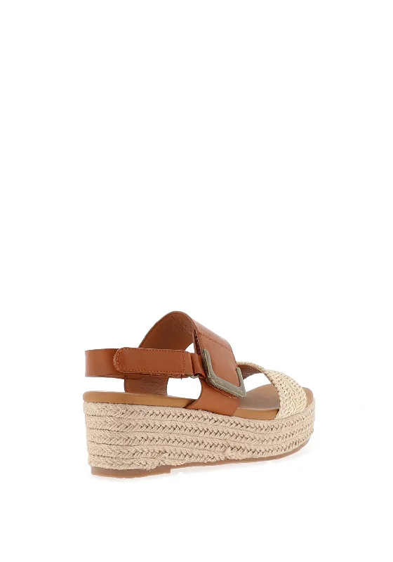 Lunar Logan Espadrille Platform Sandals, Tan