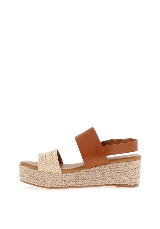 Lunar Logan Espadrille Platform Sandals, Tan