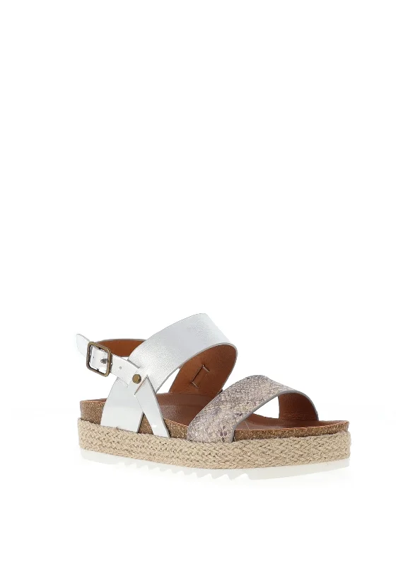 Lunar Nest Snake Espadrille Platform Sandals, Grey